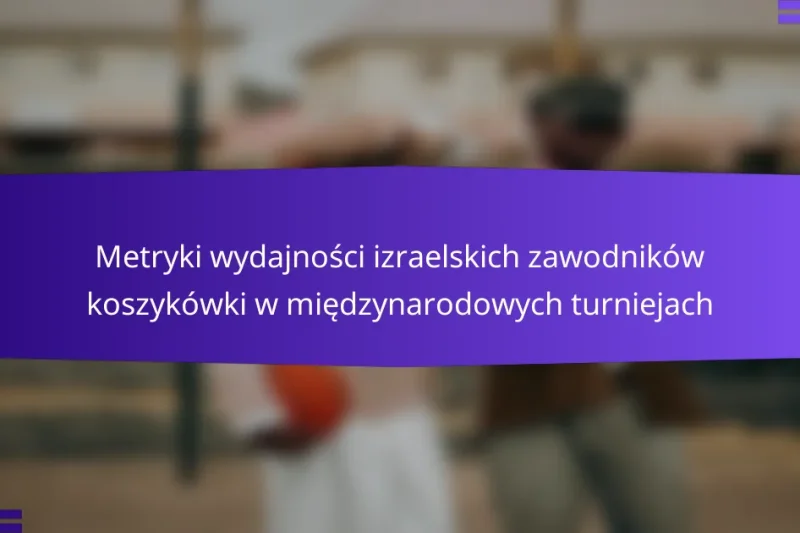 Metryki wydajności izraelskich zawodników koszykówki w międzynarodowych turniejach