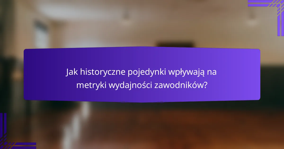 Jak historyczne pojedynki wpływają na metryki wydajności zawodników?