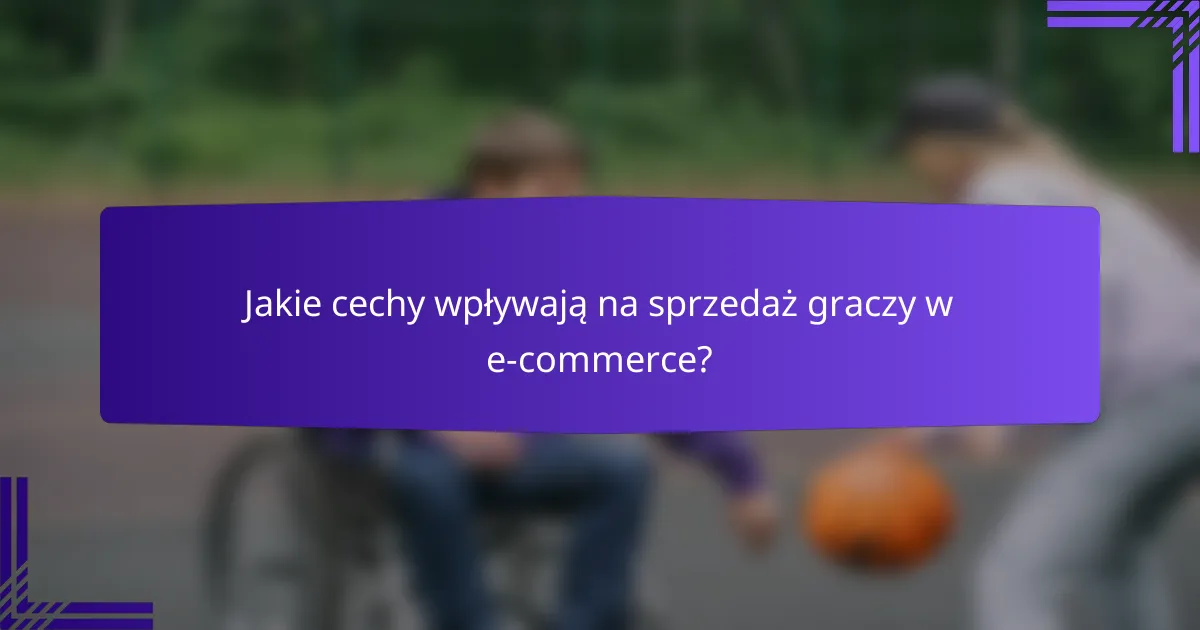 Jakie cechy wpływają na sprzedaż graczy w e-commerce?